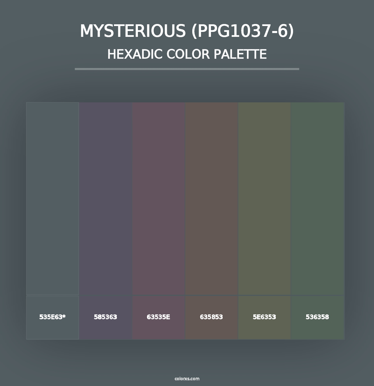 Mysterious (PPG1037-6) - Hexadic Color Palette