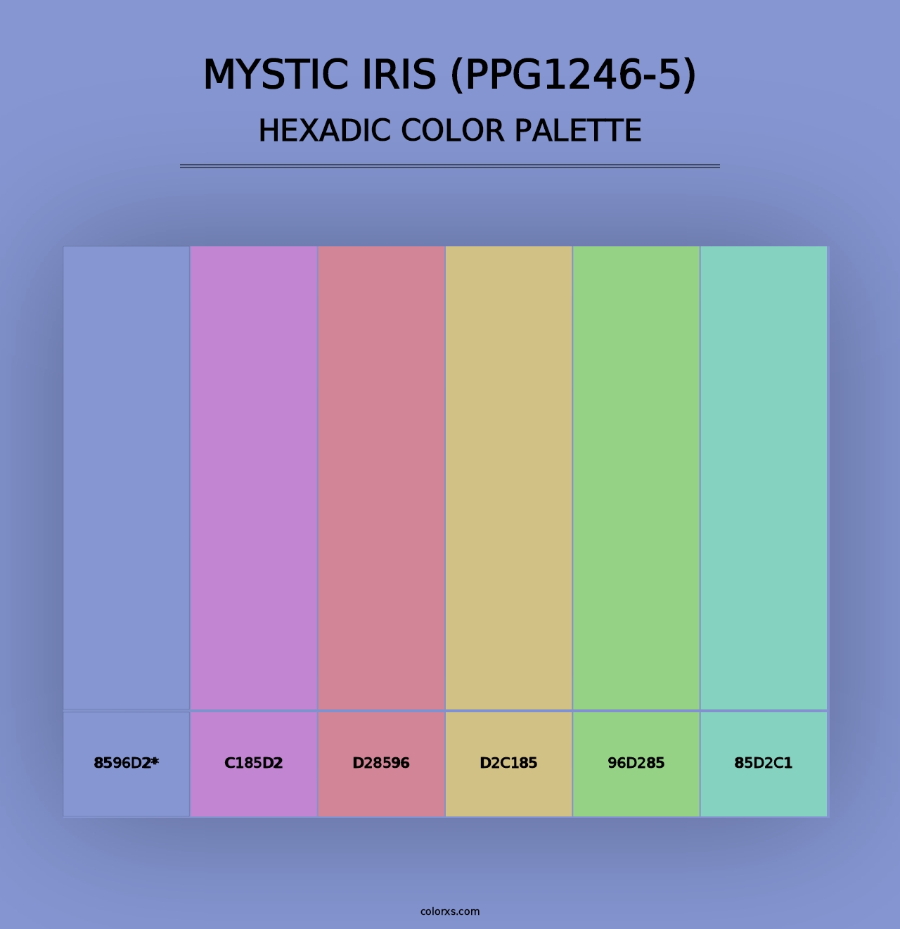 Mystic Iris (PPG1246-5) - Hexadic Color Palette