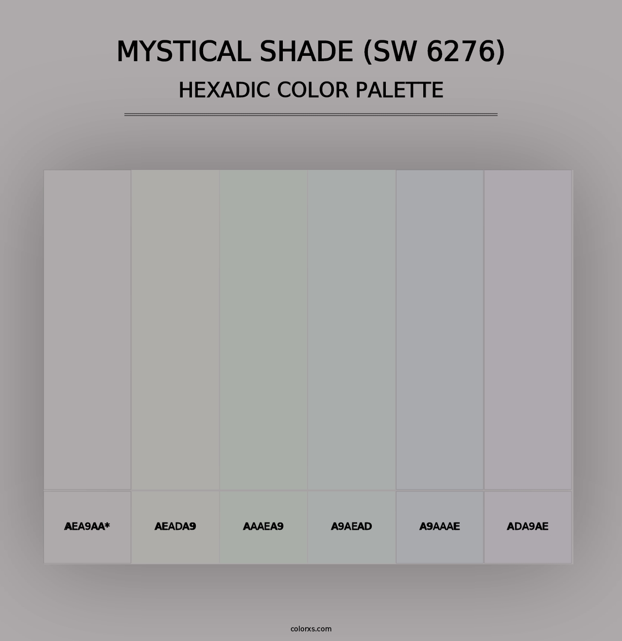 Mystical Shade (SW 6276) - Hexadic Color Palette