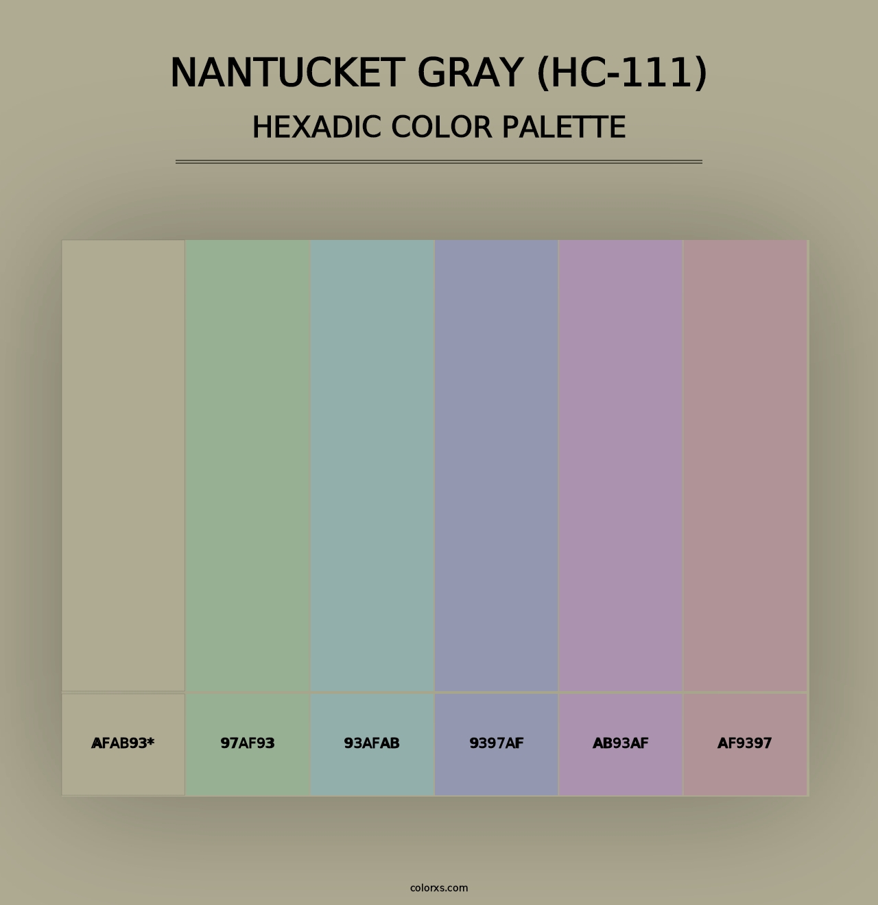 Nantucket Gray (HC-111) - Hexadic Color Palette