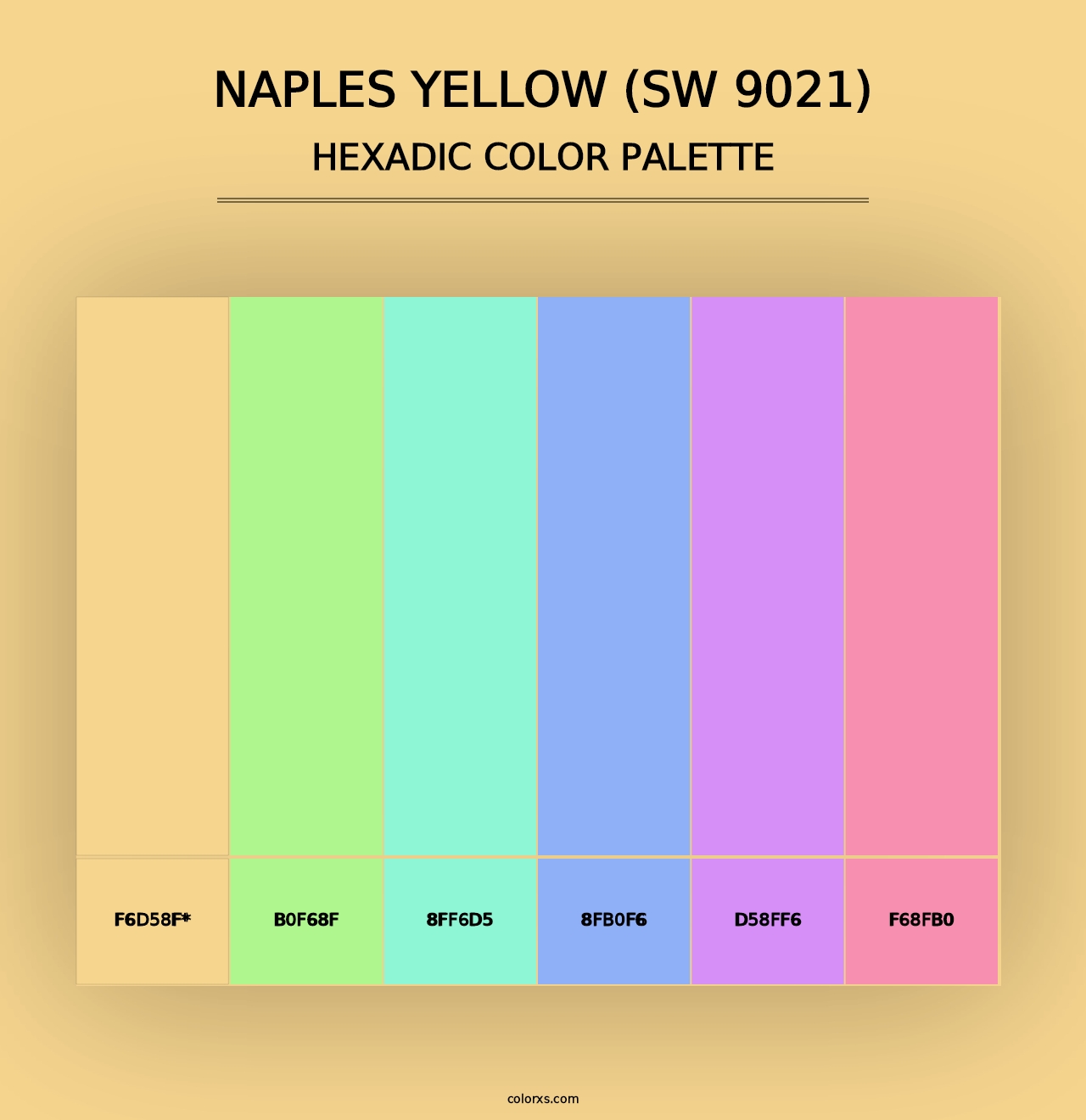 Naples Yellow (SW 9021) - Hexadic Color Palette