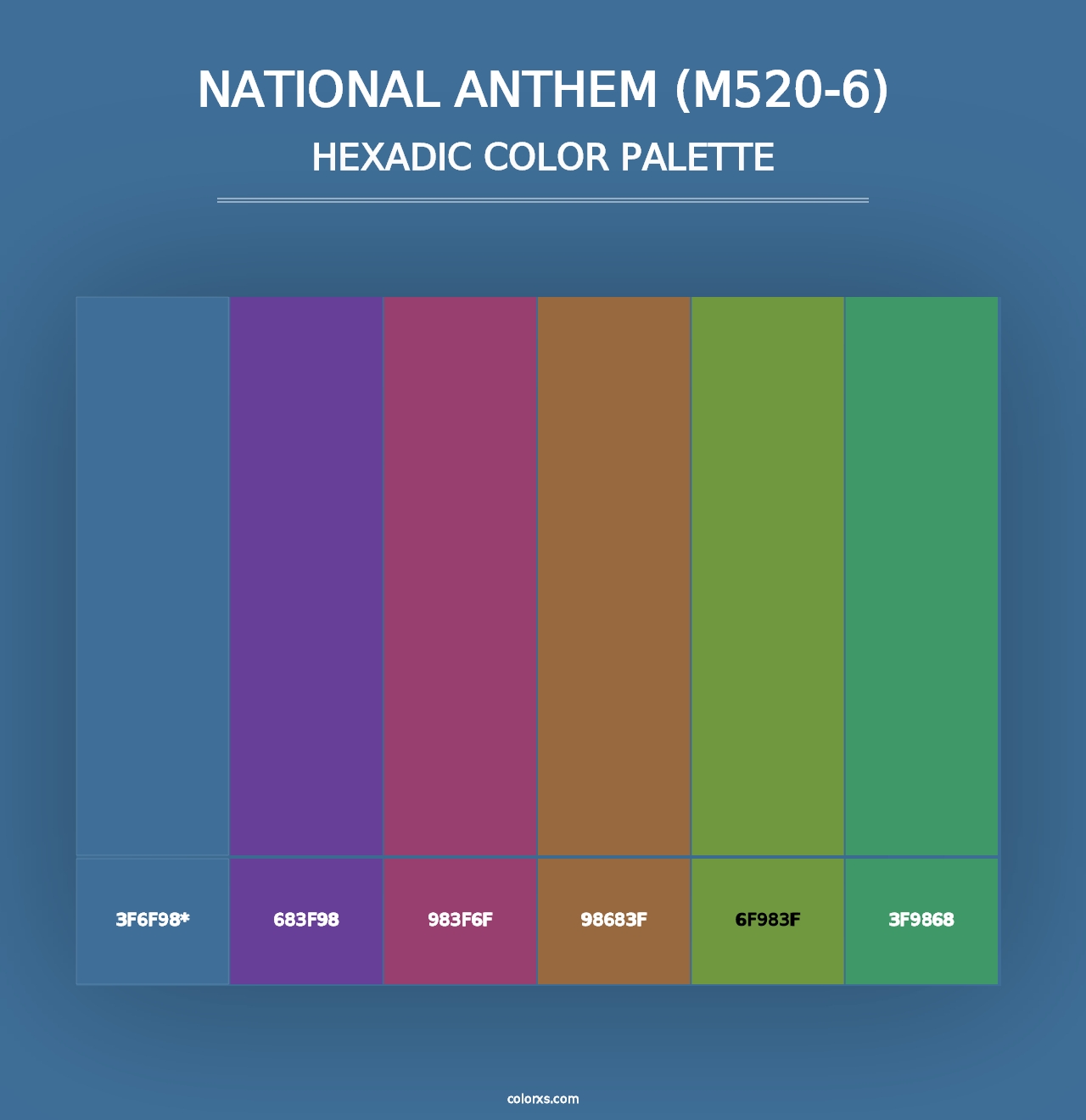 National Anthem (M520-6) - Hexadic Color Palette