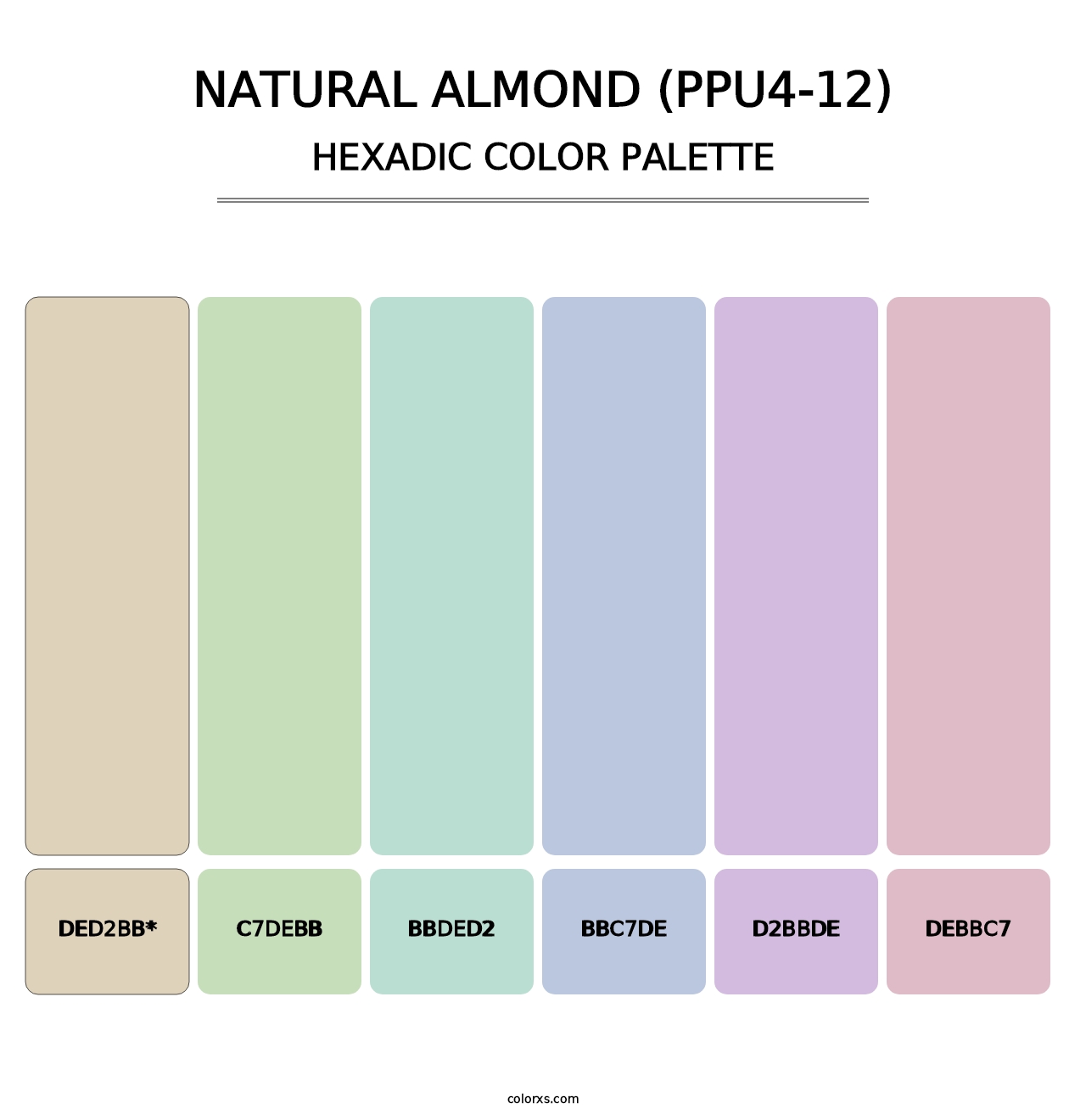 Natural Almond (PPU4-12) - Hexadic Color Palette