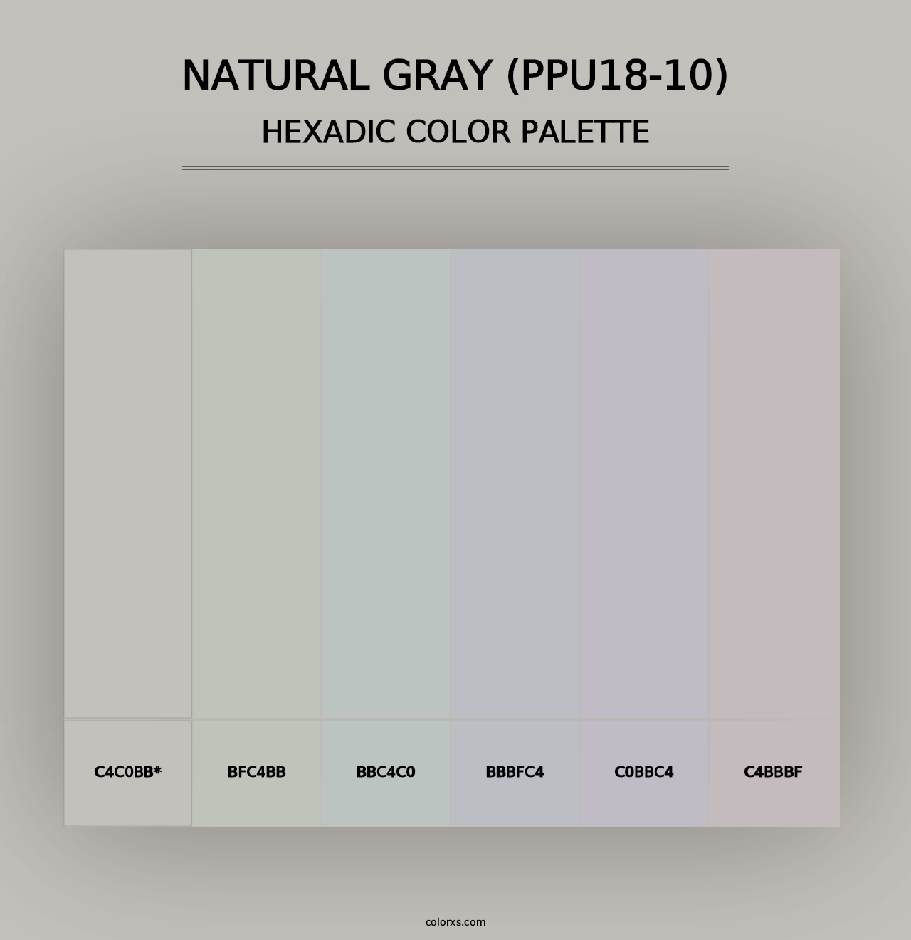 Natural Gray (PPU18-10) - Hexadic Color Palette