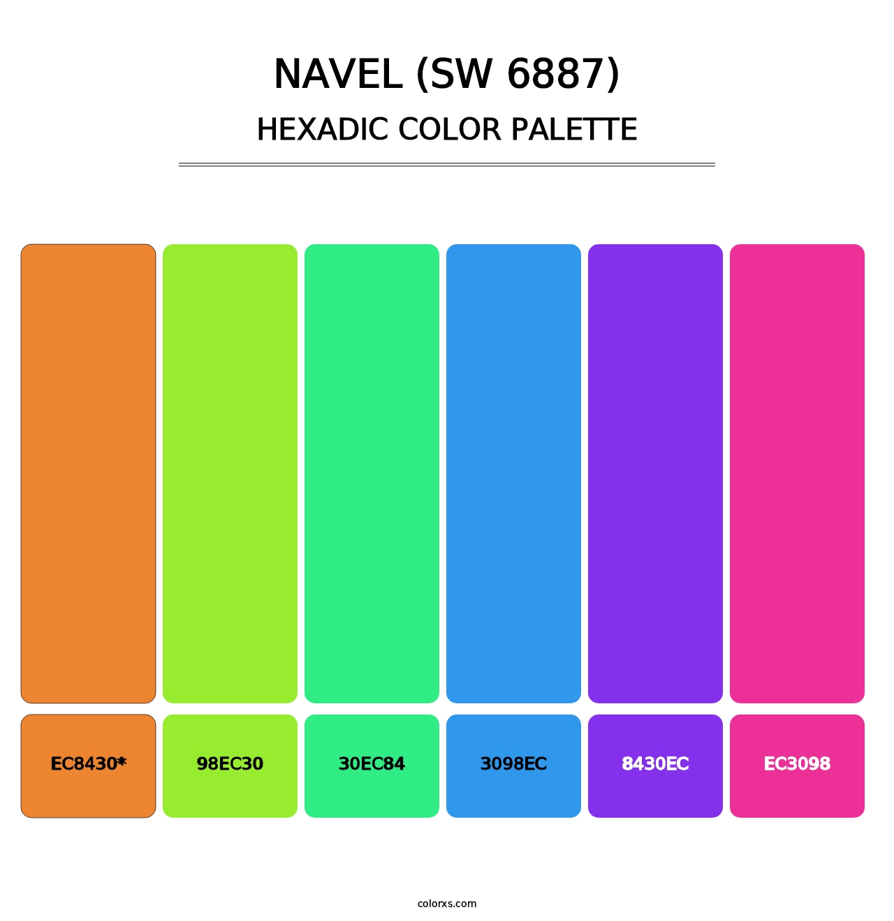 Navel (SW 6887) - Hexadic Color Palette