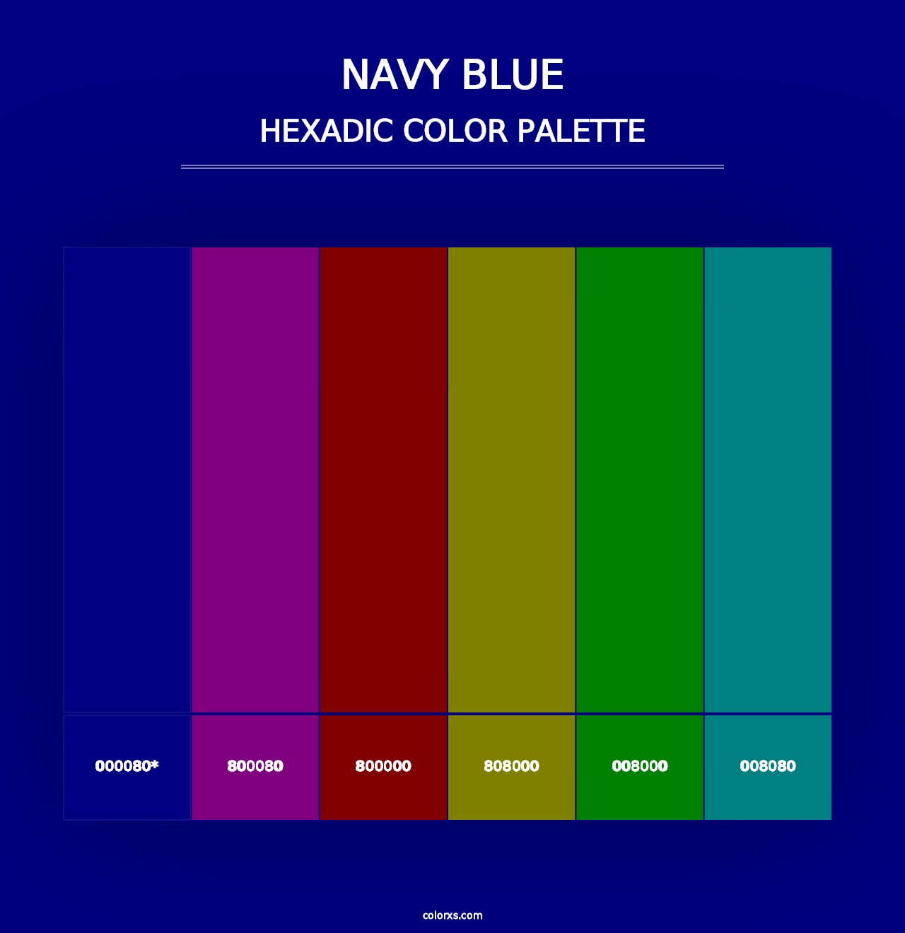 Navy Blue - Hexadic Color Palette