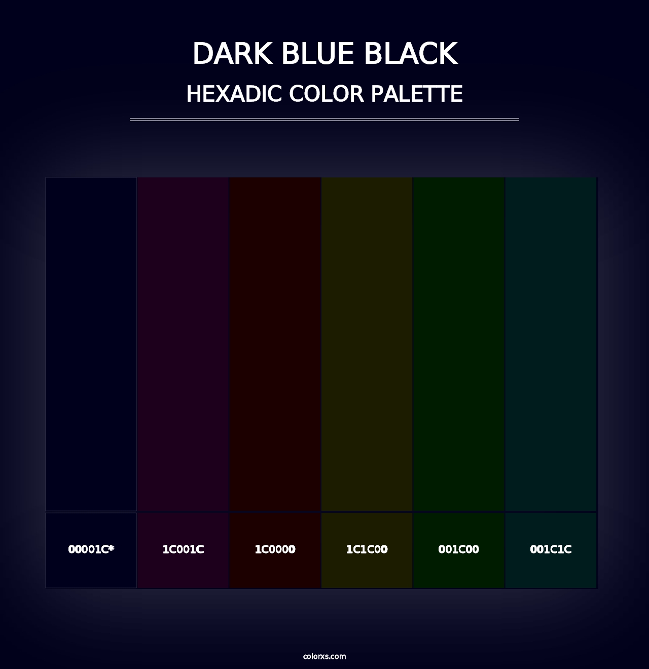 Dark Blue Black - Hexadic Color Palette