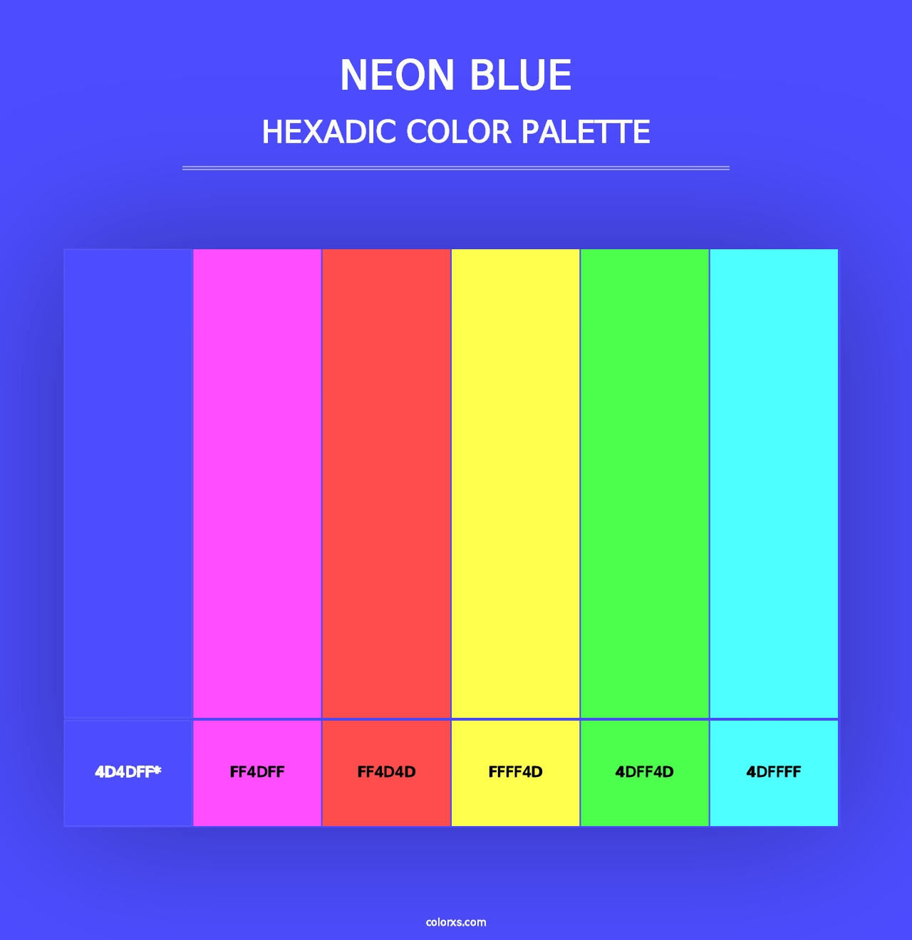 Neon Blue - Hexadic Color Palette