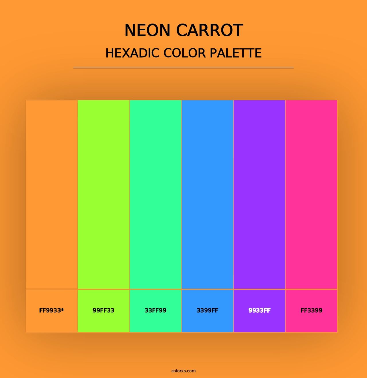 Neon Carrot - Hexadic Color Palette