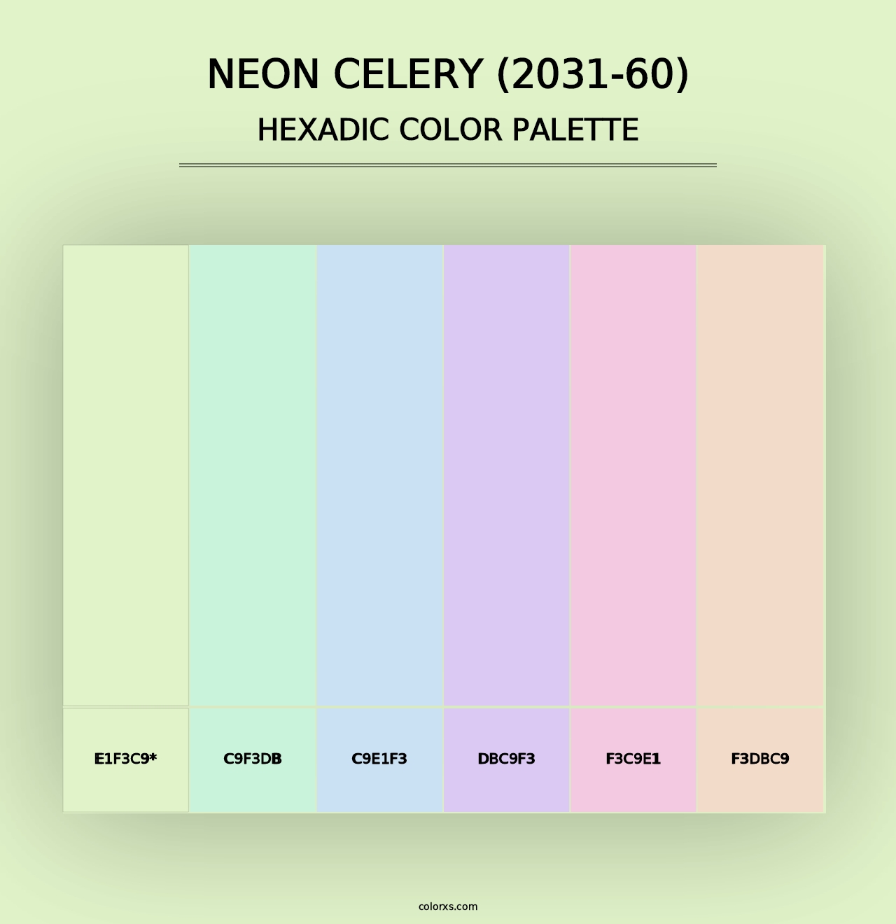 Neon Celery (2031-60) - Hexadic Color Palette