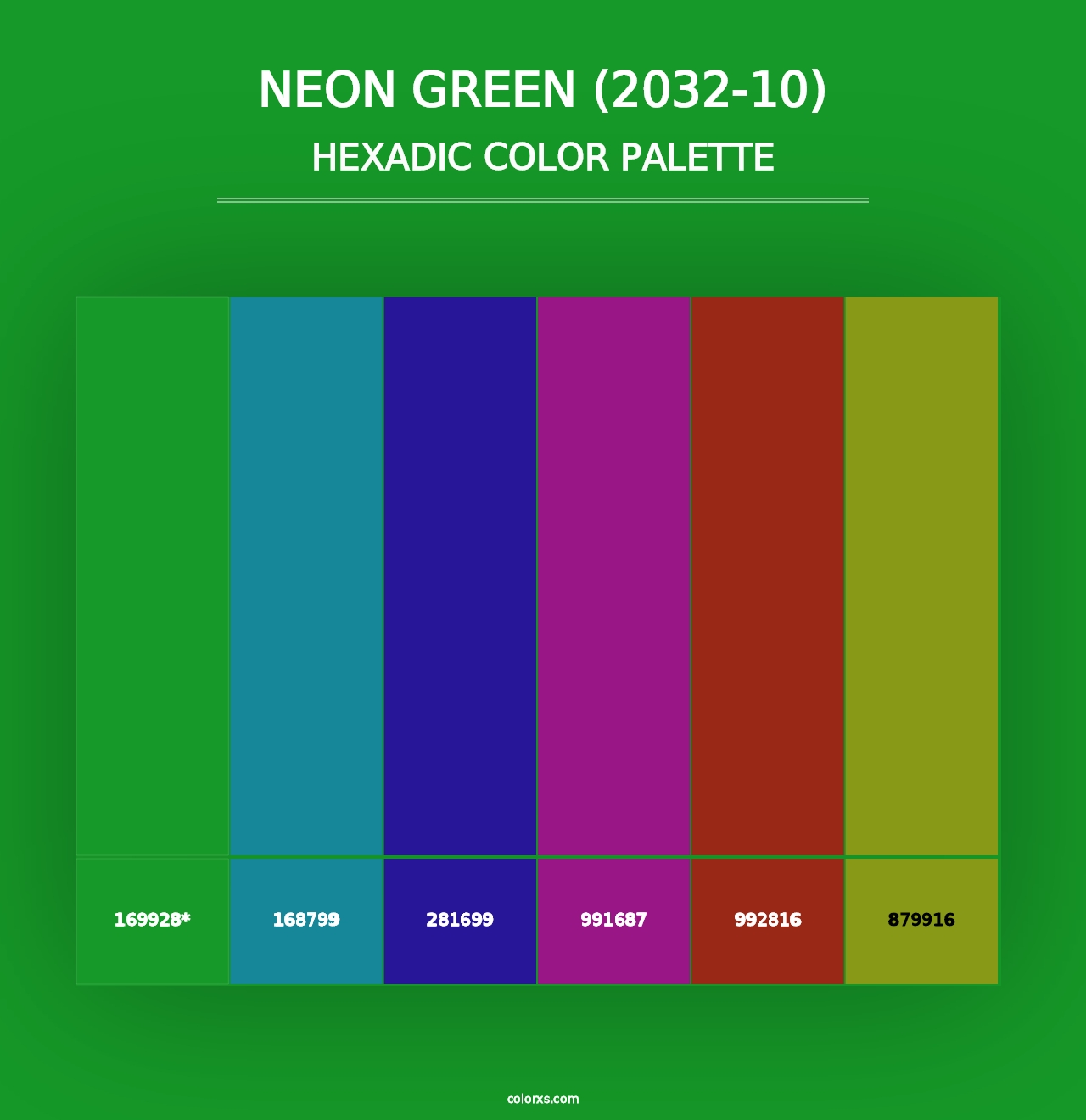 Neon Green (2032-10) - Hexadic Color Palette