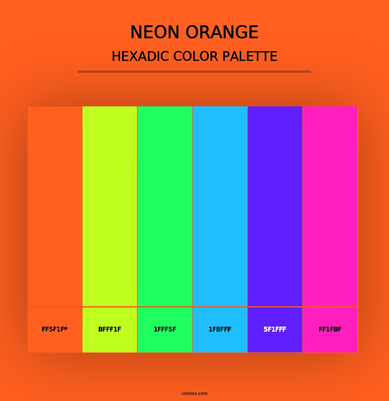 Neon Orange - Hexadic Color Palette