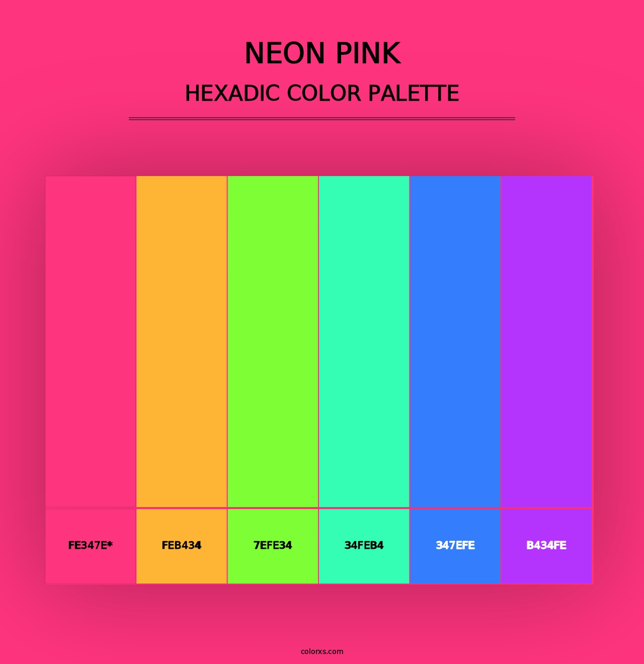 Neon Pink - Hexadic Color Palette