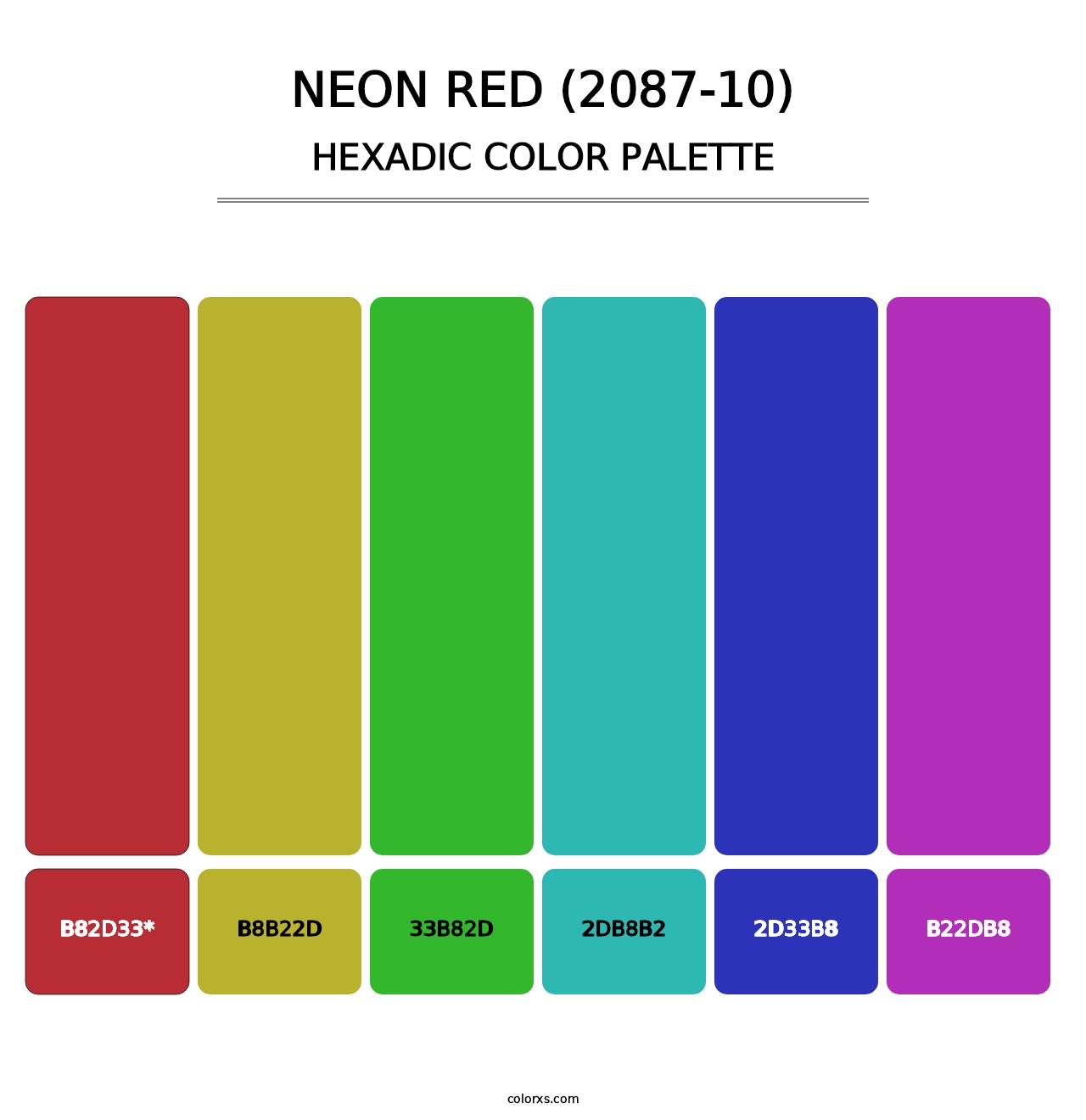 Neon Red (2087-10) - Hexadic Color Palette