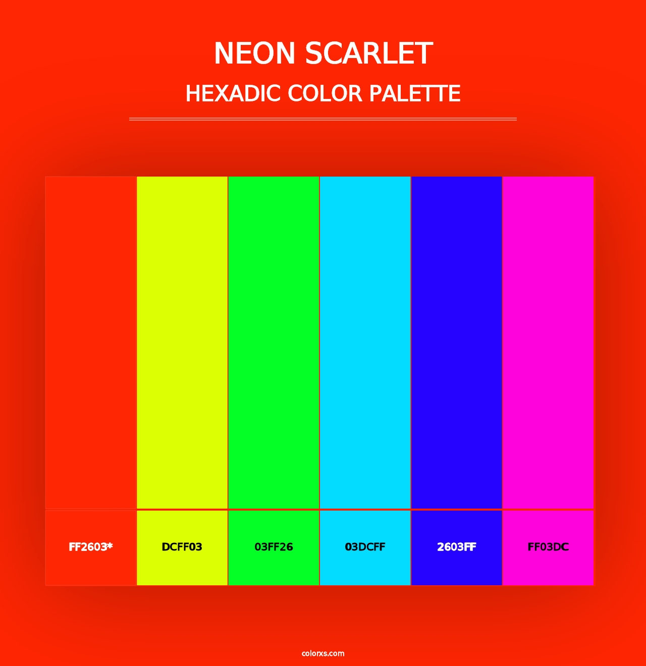 Neon Scarlet - Hexadic Color Palette