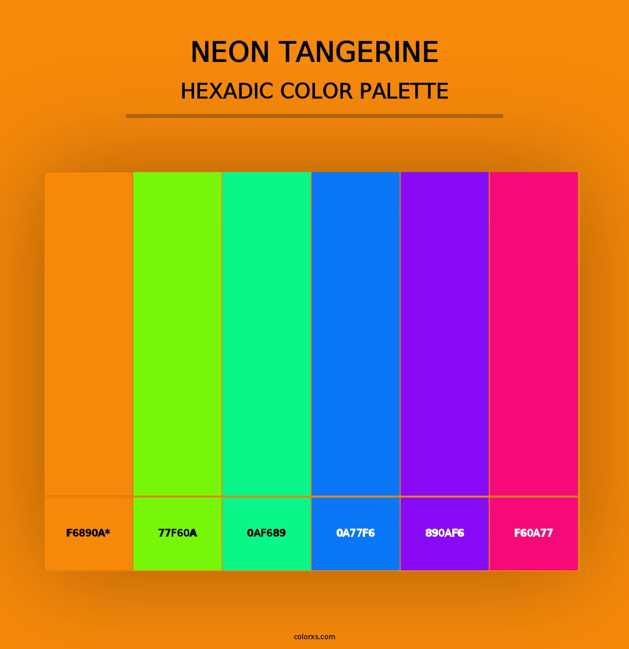 Neon Tangerine - Hexadic Color Palette