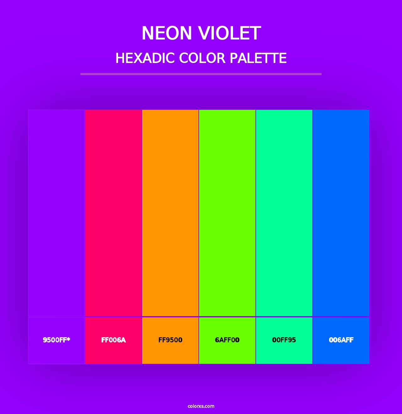 Neon Violet - Hexadic Color Palette