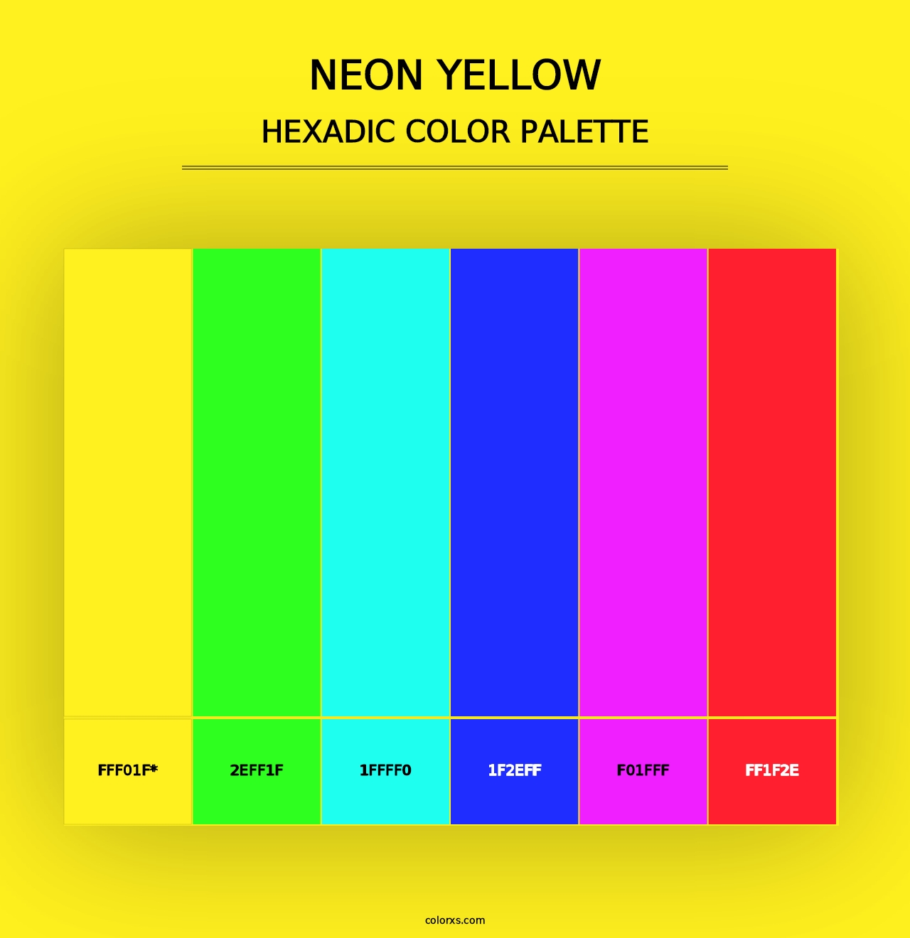 Neon Yellow - Hexadic Color Palette