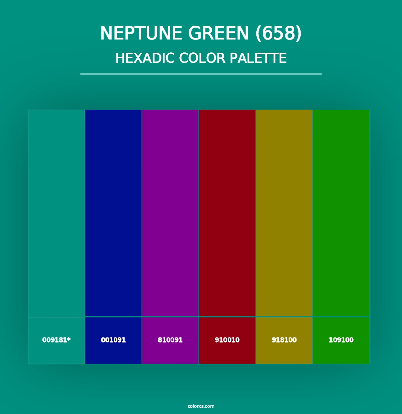 Neptune Green (658) - Hexadic Color Palette