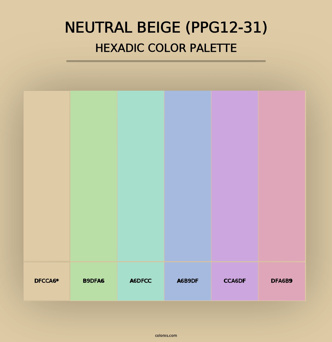 Neutral Beige (PPG12-31) - Hexadic Color Palette