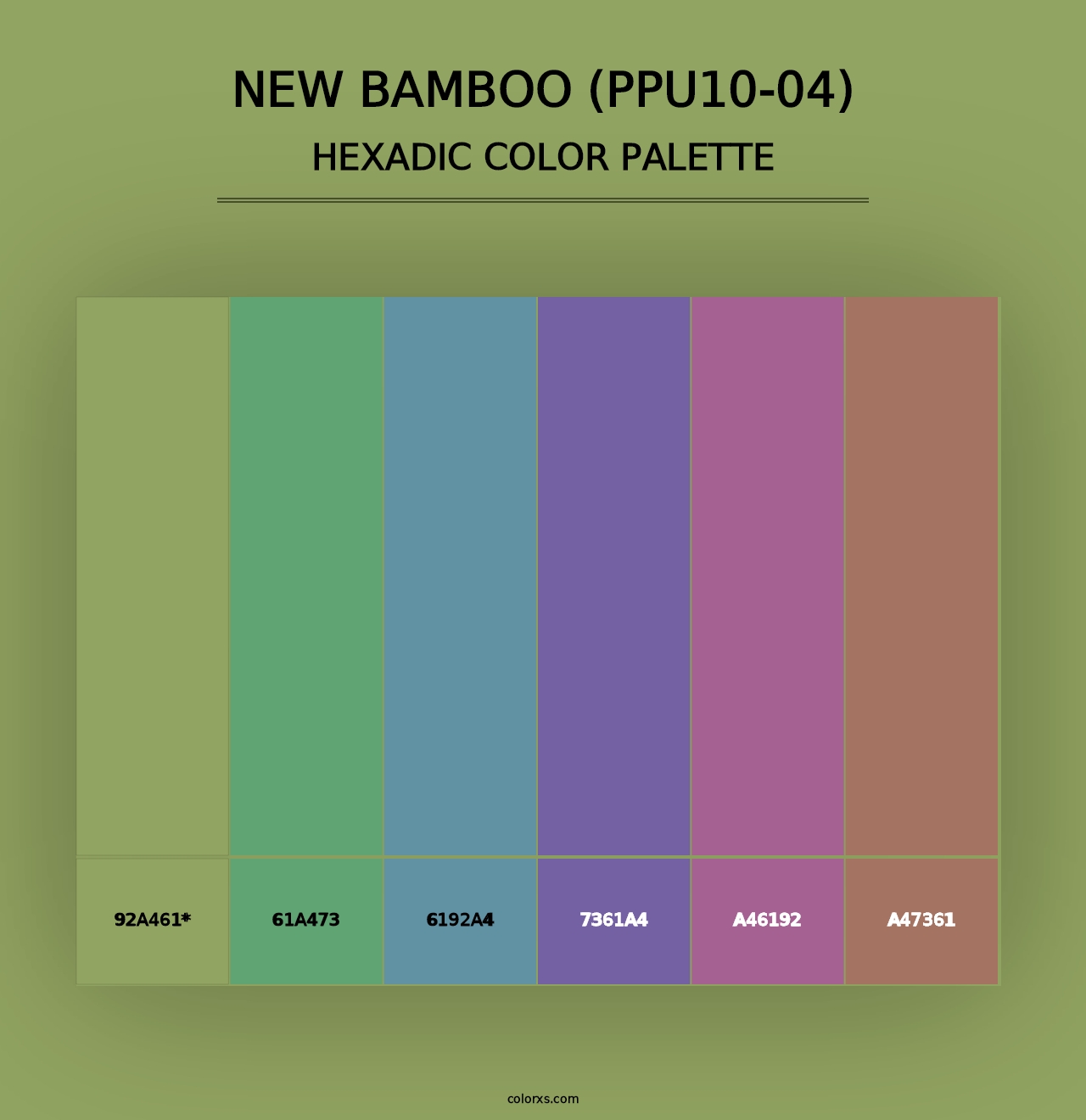 New Bamboo (PPU10-04) - Hexadic Color Palette