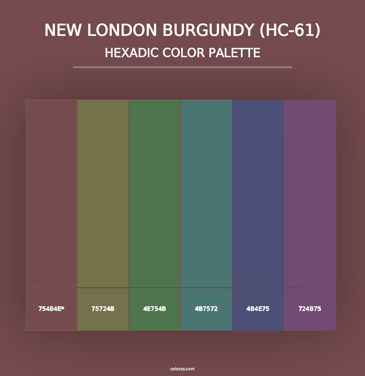 New London Burgundy (HC-61) - Hexadic Color Palette