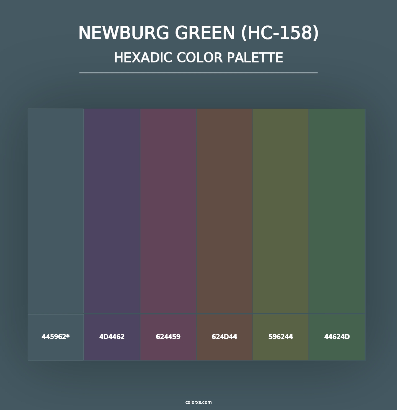 Newburg Green (HC-158) - Hexadic Color Palette