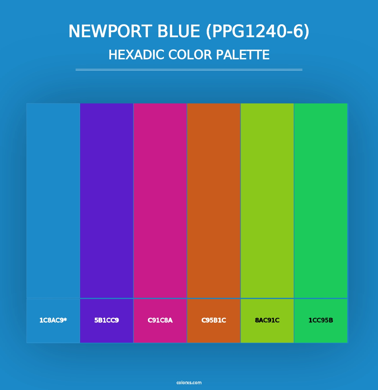 Newport Blue (PPG1240-6) - Hexadic Color Palette