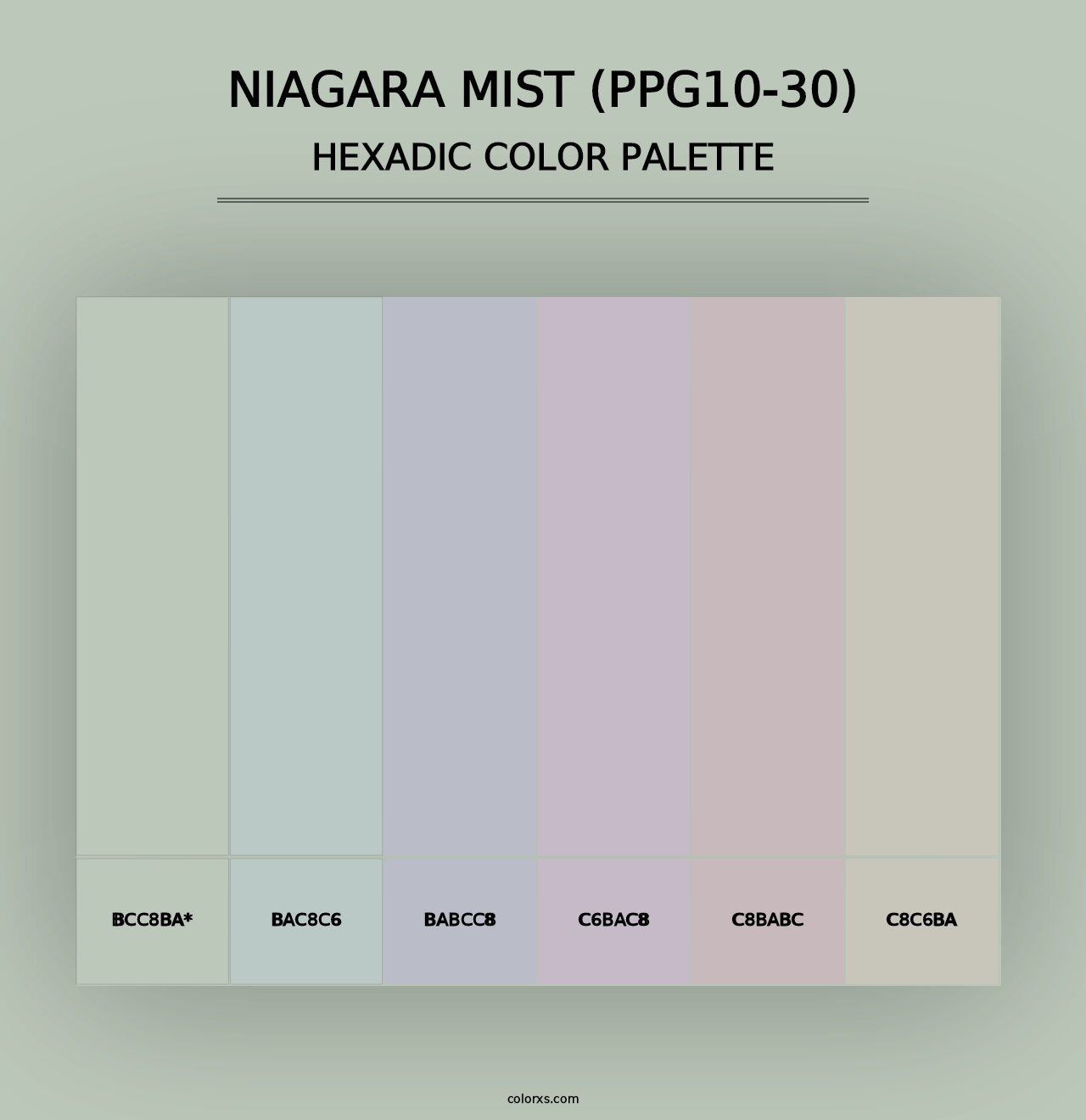 Niagara Mist (PPG10-30) - Hexadic Color Palette