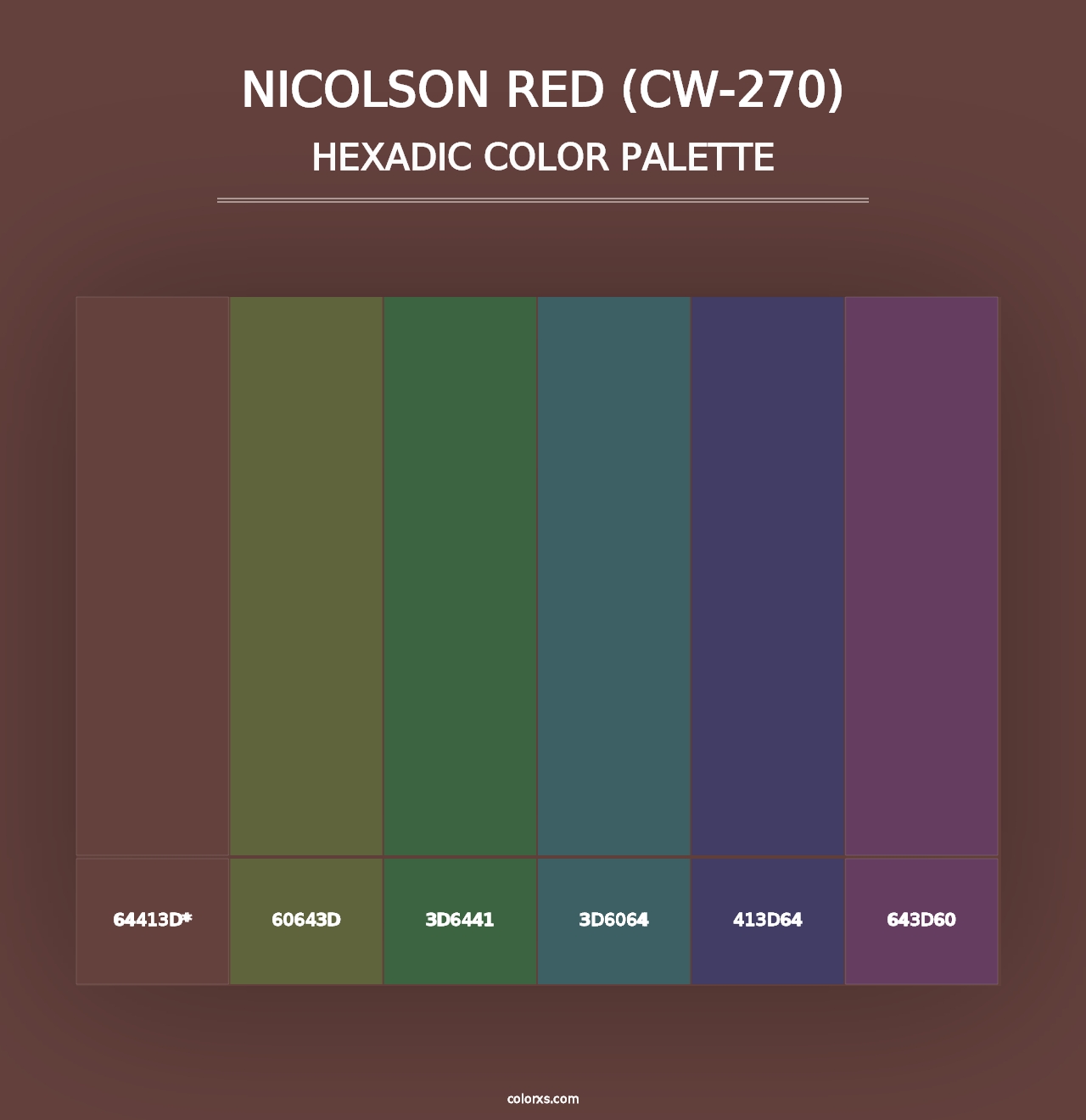 Nicolson Red (CW-270) - Hexadic Color Palette