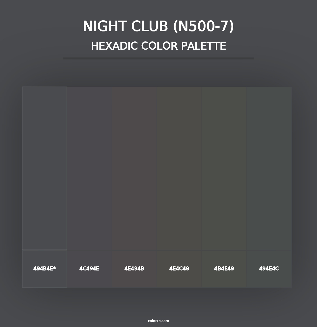 Night Club (N500-7) - Hexadic Color Palette