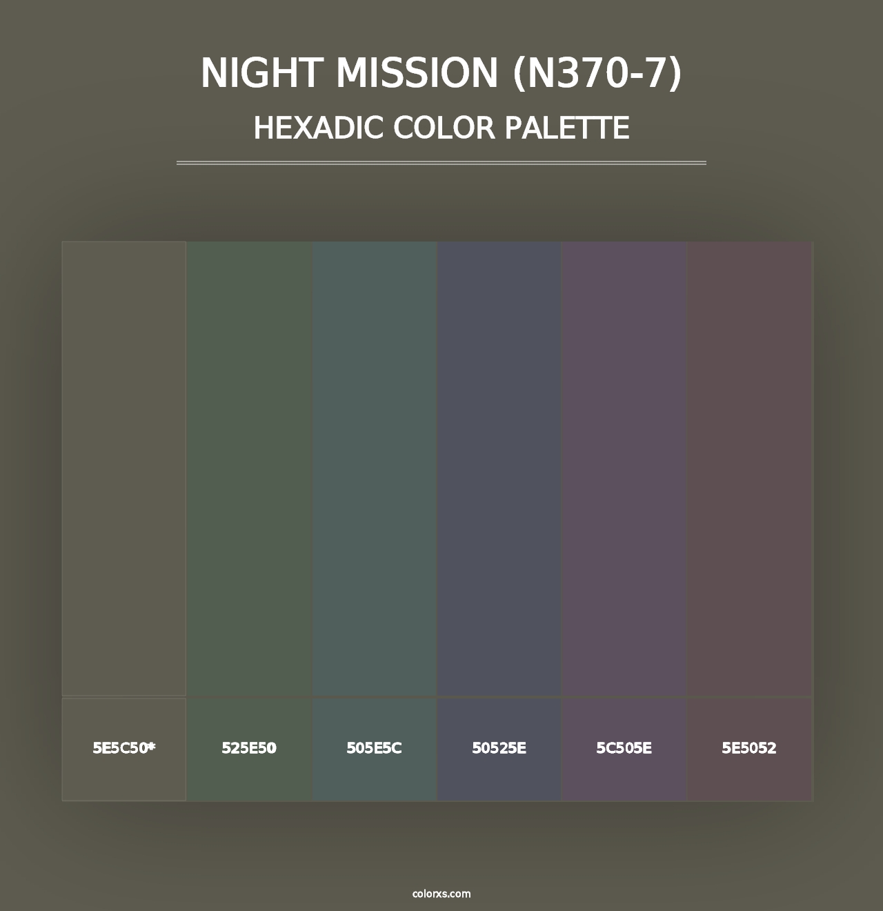 Night Mission (N370-7) - Hexadic Color Palette