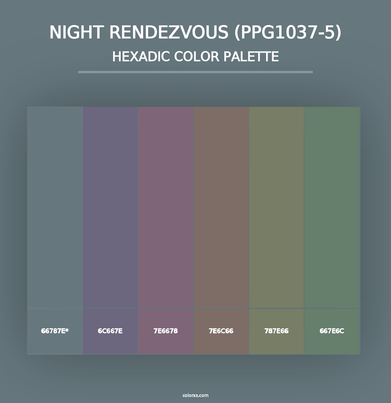 Night Rendezvous (PPG1037-5) - Hexadic Color Palette