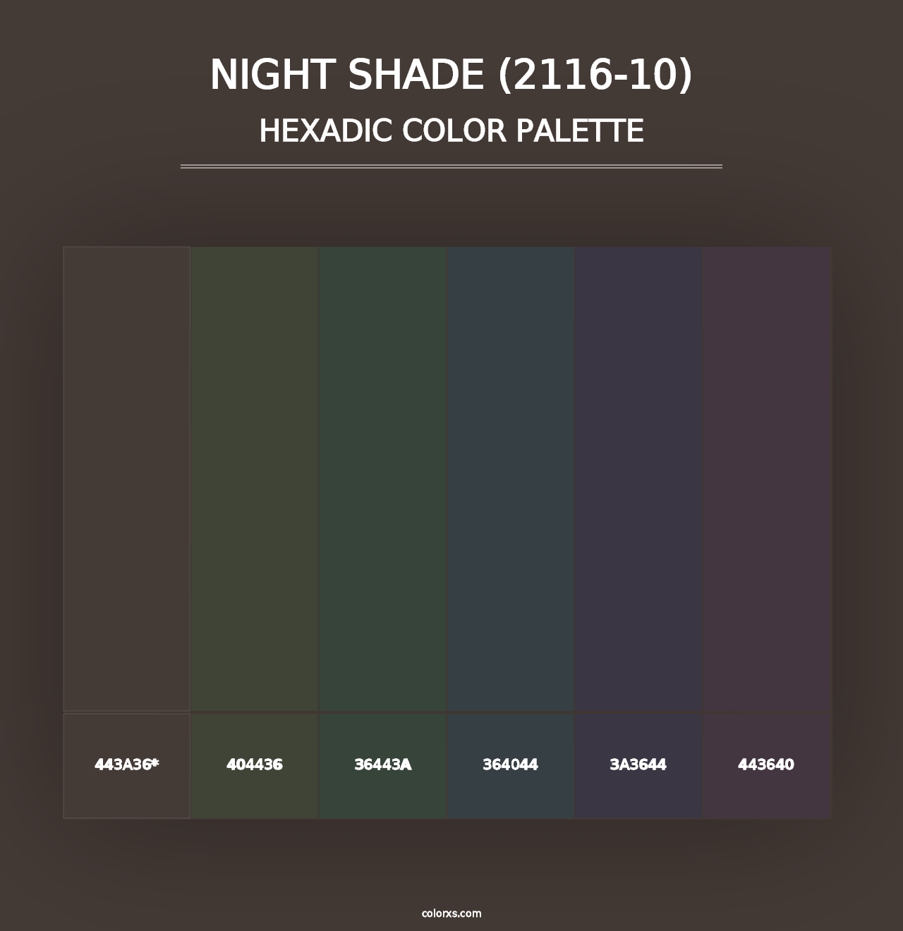 Night Shade (2116-10) - Hexadic Color Palette