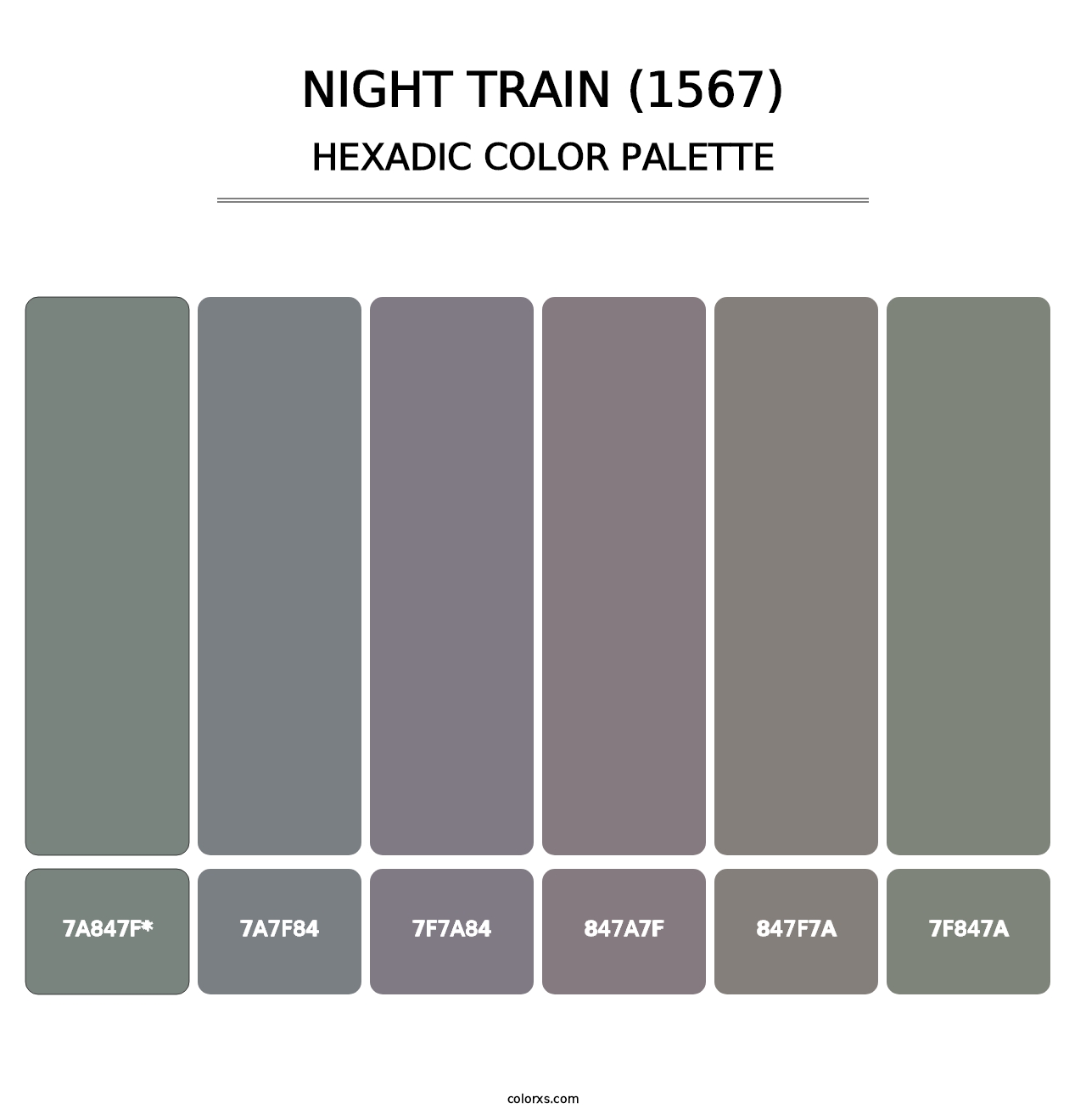 Night Train (1567) - Hexadic Color Palette