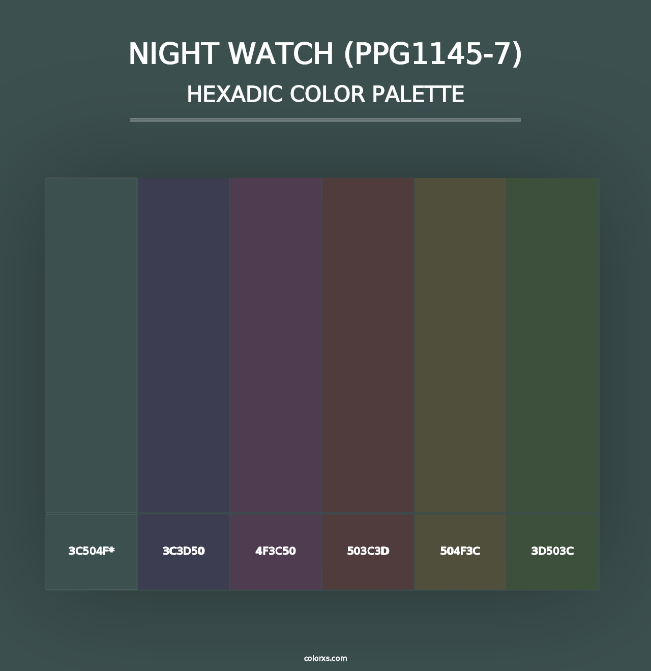 Night Watch (PPG1145-7) - Hexadic Color Palette