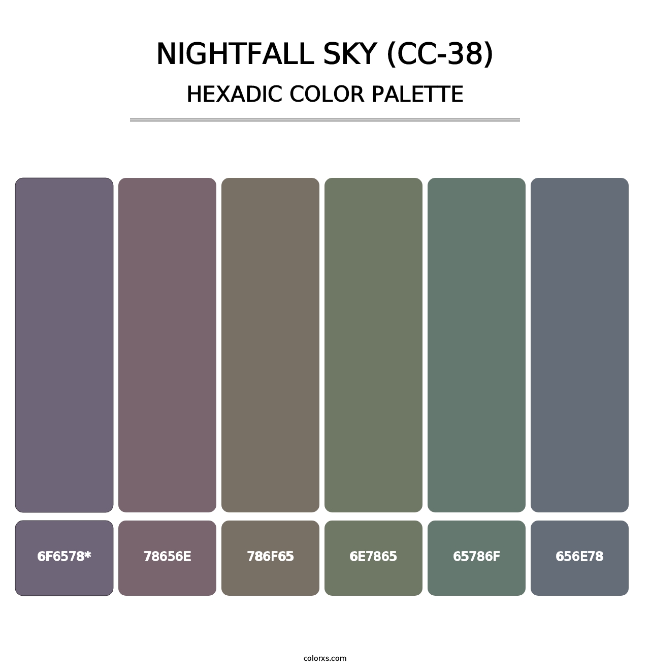 Nightfall Sky (CC-38) - Hexadic Color Palette