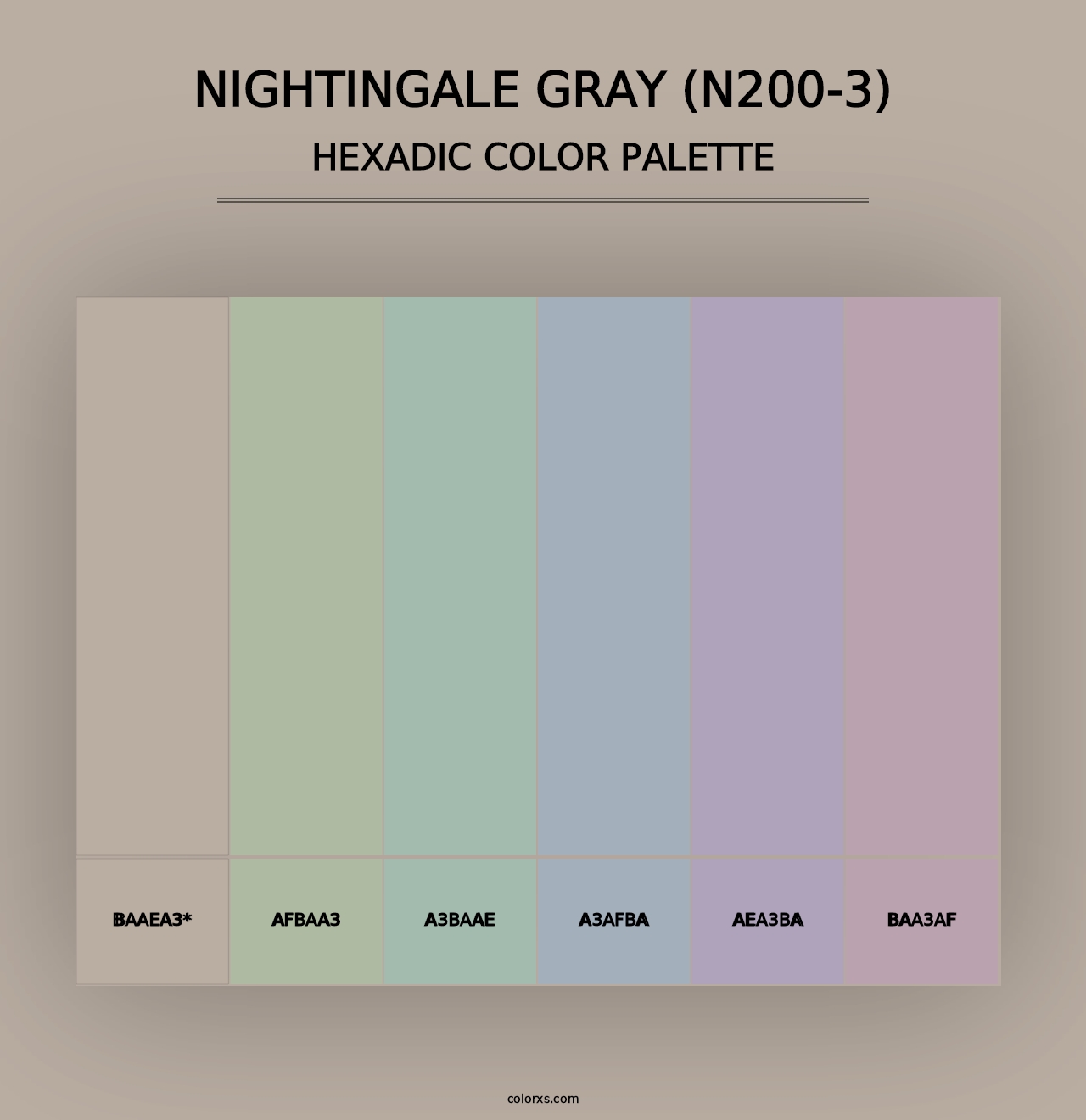 Nightingale Gray (N200-3) - Hexadic Color Palette