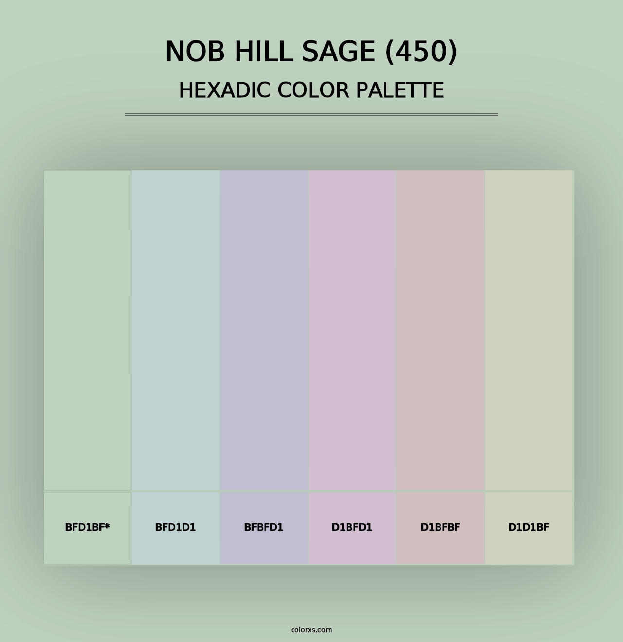 Nob Hill Sage (450) - Hexadic Color Palette