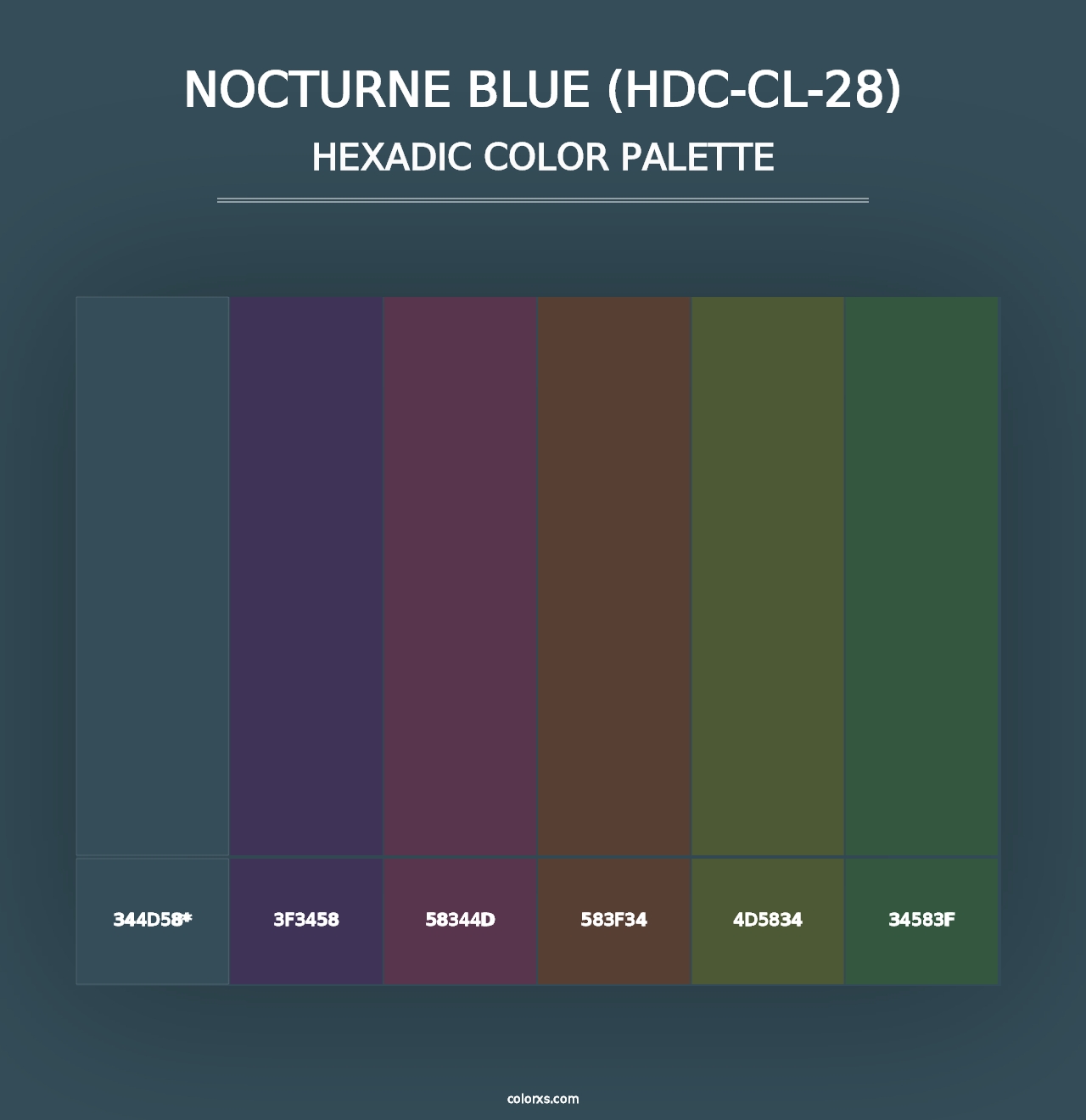 Nocturne Blue (HDC-CL-28) - Hexadic Color Palette