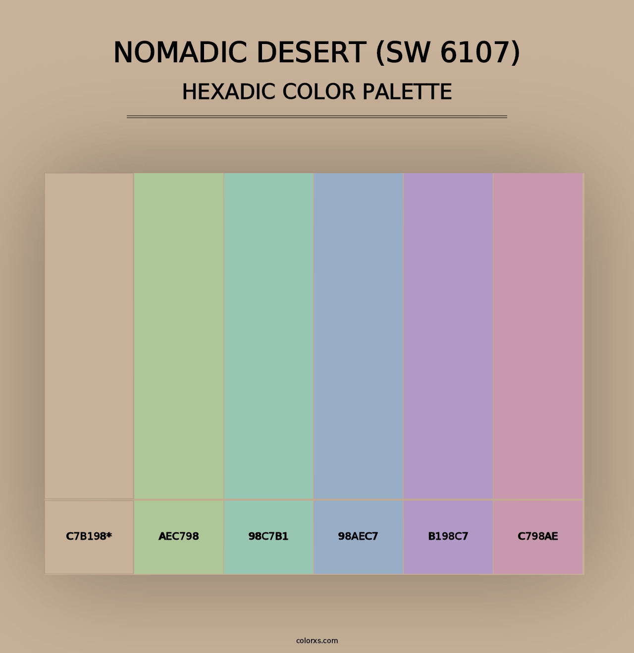 Nomadic Desert (SW 6107) - Hexadic Color Palette