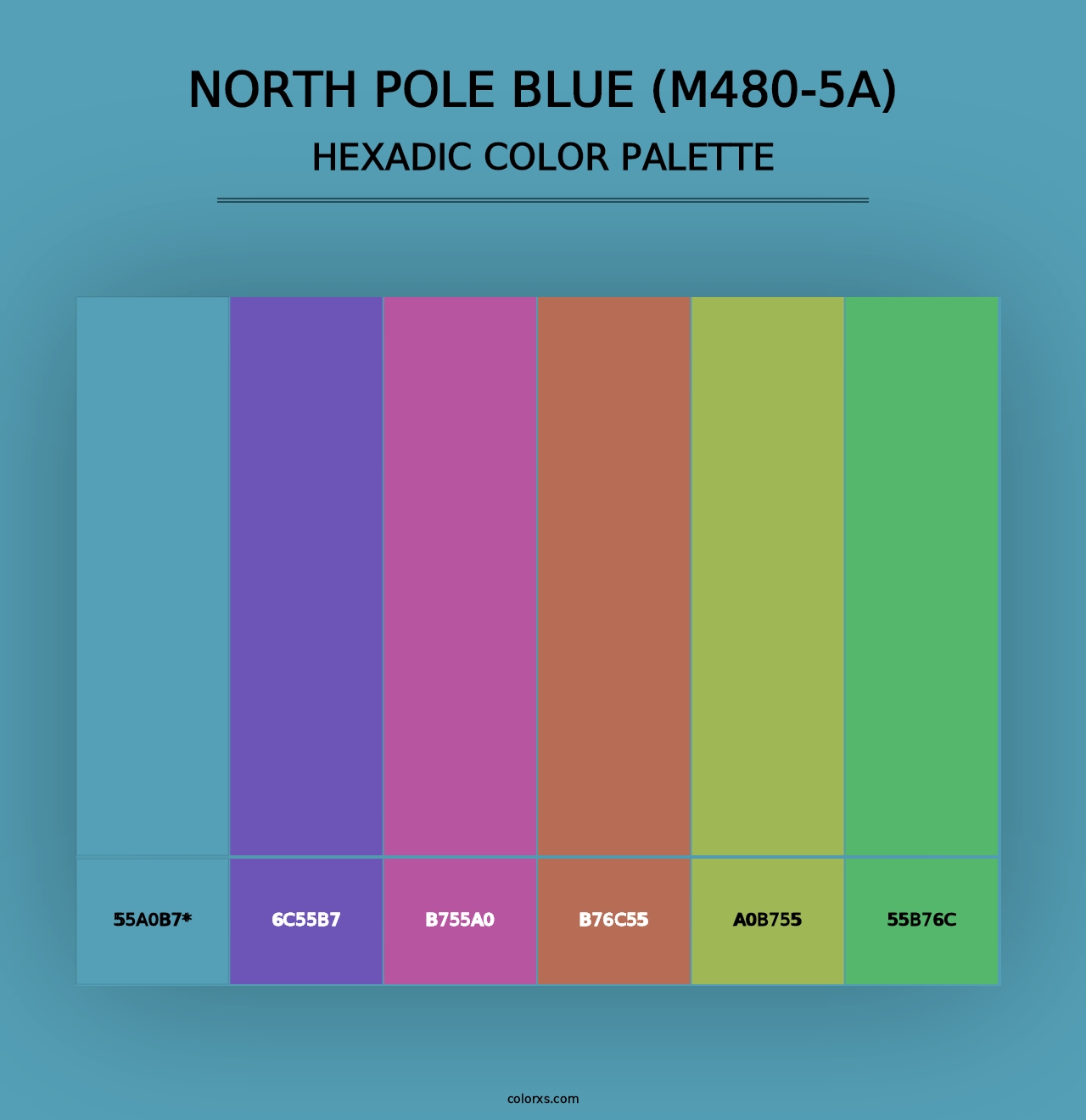 North Pole Blue (M480-5A) - Hexadic Color Palette