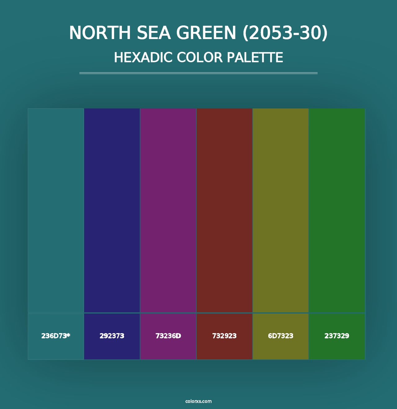 North Sea Green (2053-30) - Hexadic Color Palette