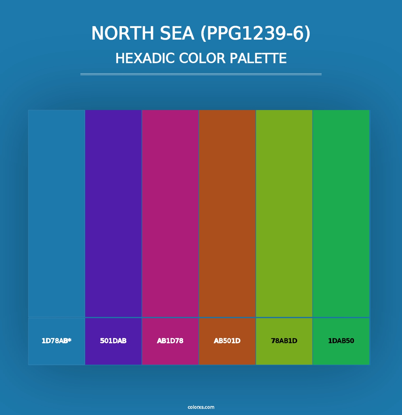 North Sea (PPG1239-6) - Hexadic Color Palette