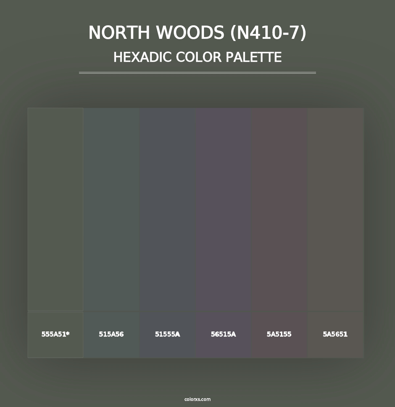 North Woods (N410-7) - Hexadic Color Palette