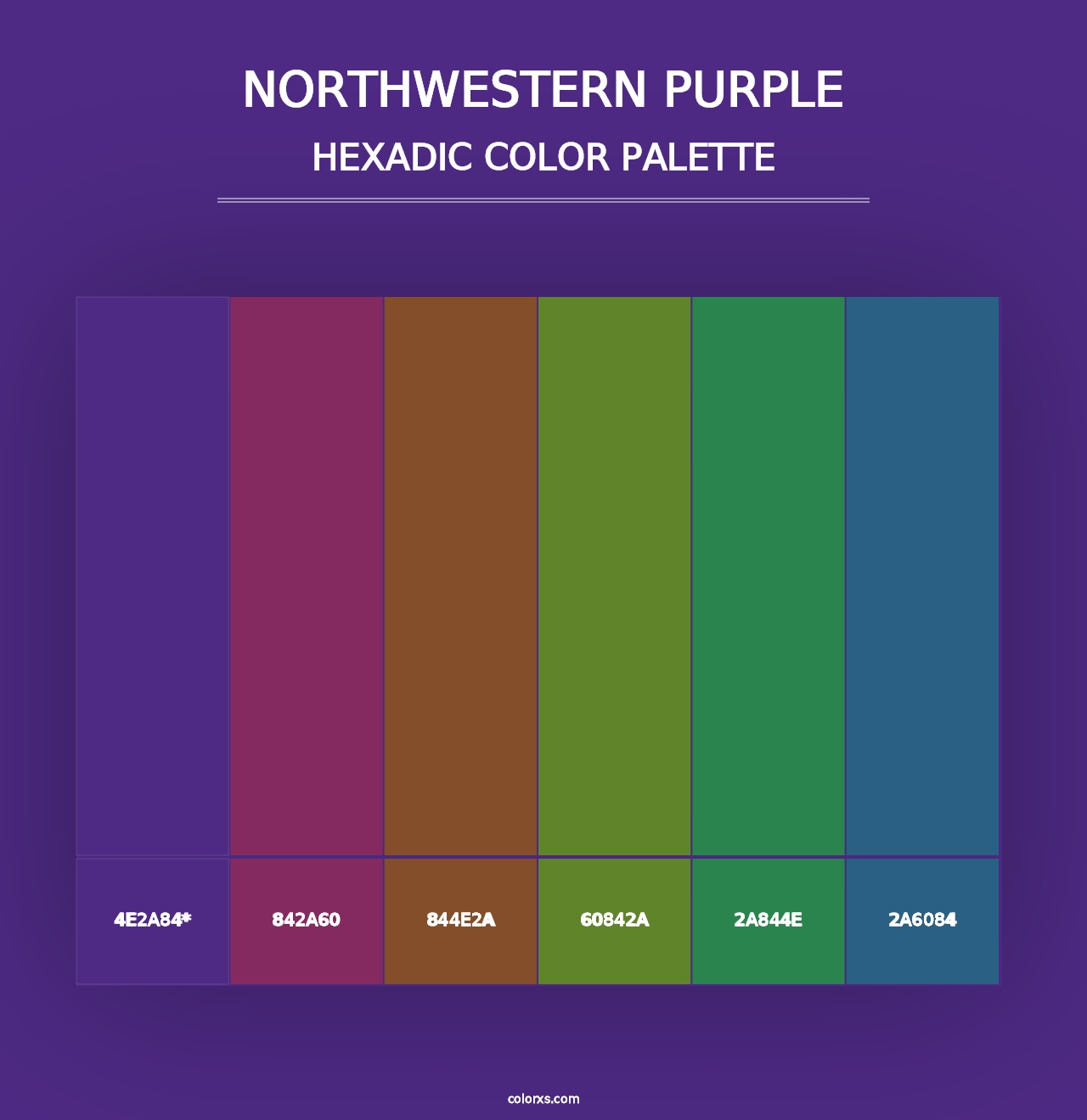 Northwestern Purple - Hexadic Color Palette