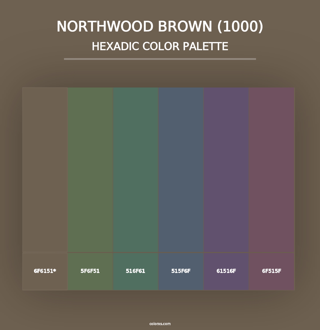 Northwood Brown (1000) - Hexadic Color Palette