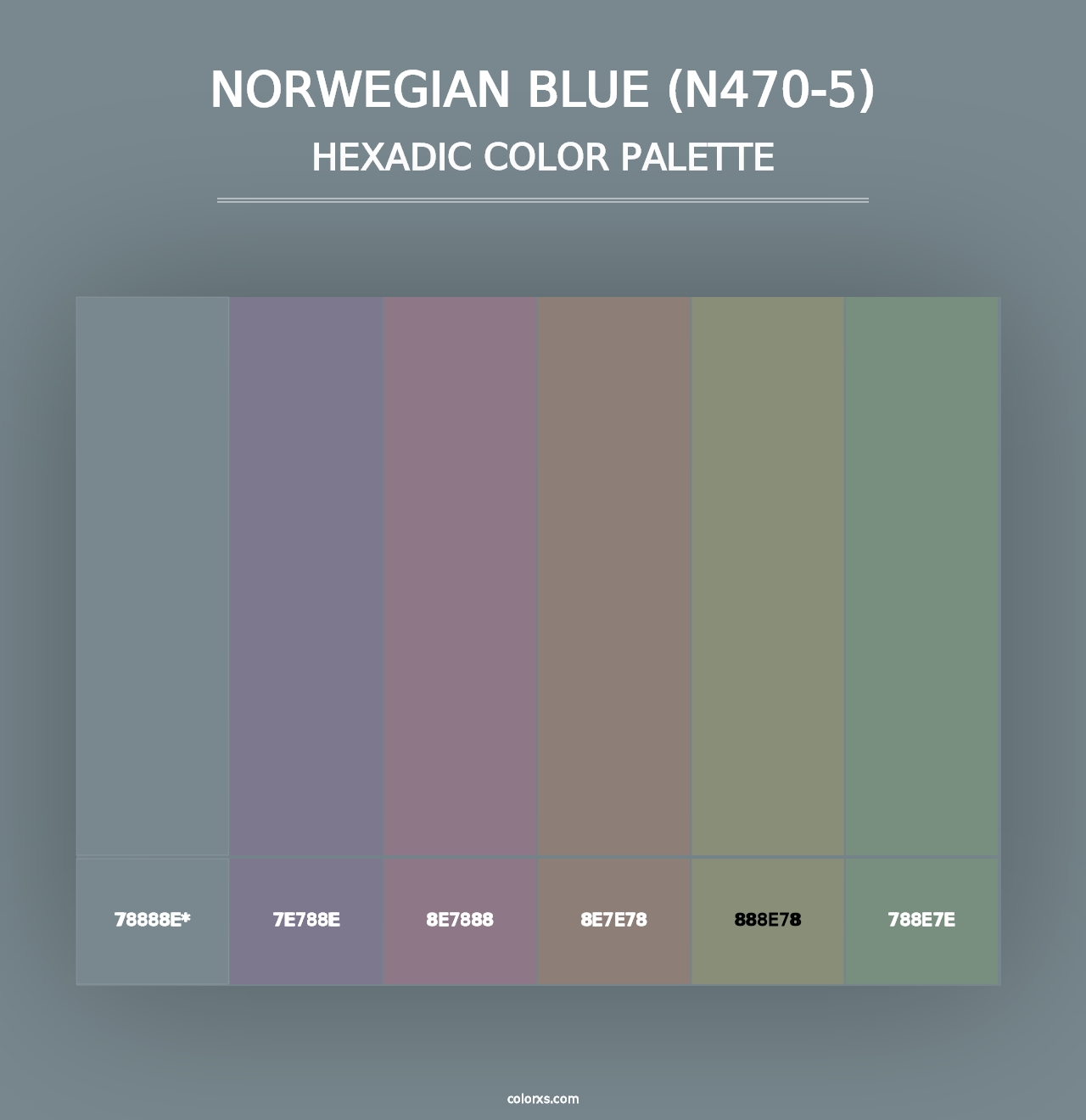 Norwegian Blue (N470-5) - Hexadic Color Palette