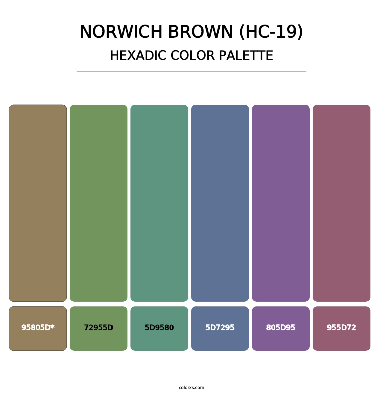 Norwich Brown (HC-19) - Hexadic Color Palette