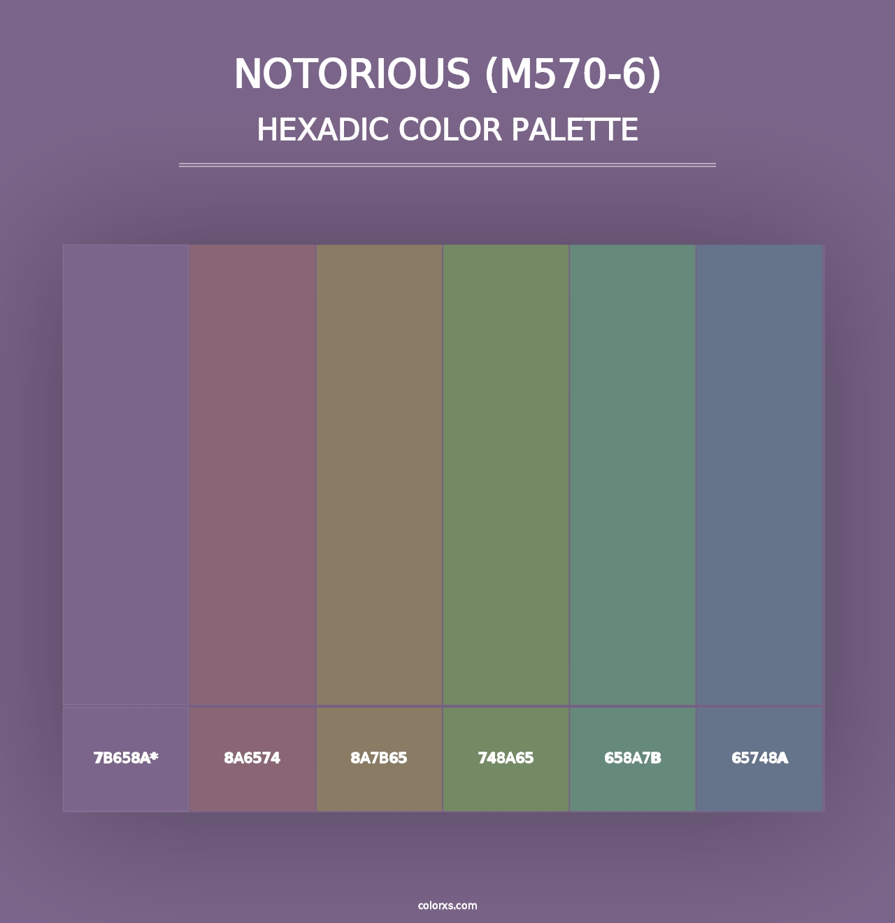 Notorious (M570-6) - Hexadic Color Palette